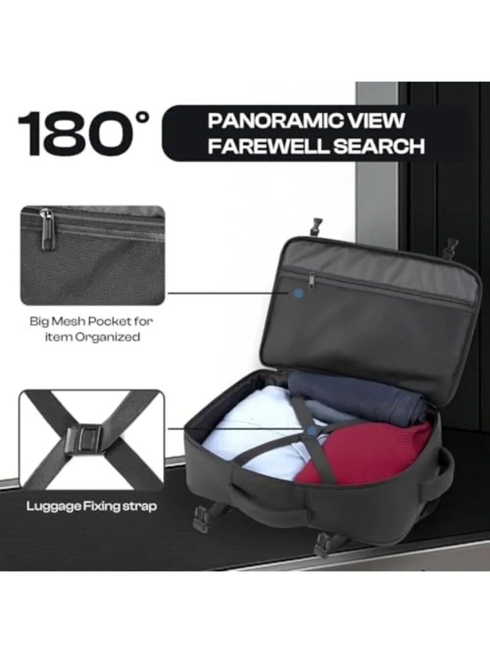 Spacious Expandable Travel Backpack 40L-50L for 17.3